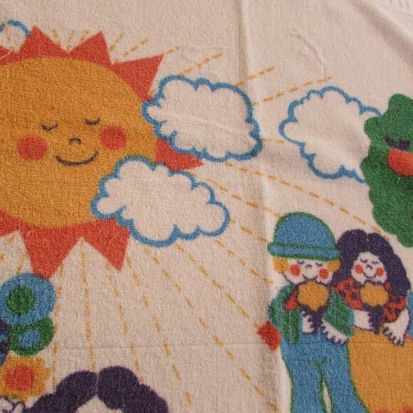 Vintage 1970s "Love is..." Beach Towel 54"x28" HAS WEAR - Picture 6 of 15